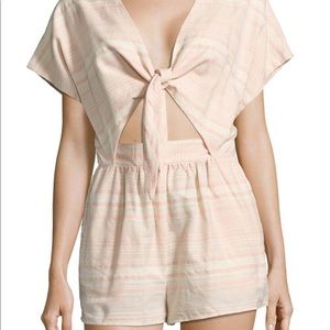 Saks Fifth Avenue pink and white striped romper